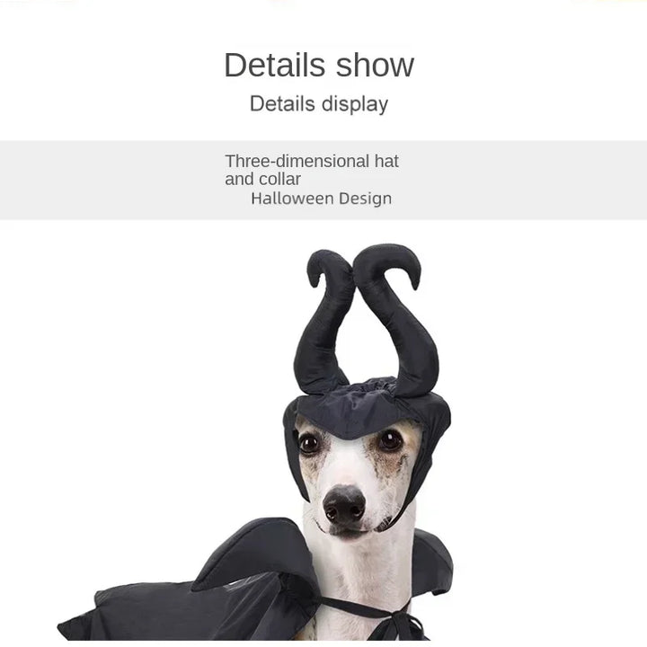 Halloween Witch-Shaped Costume cat Purple Vampire Cape Puppy Wizard Devil Horns Hat Pet Holiday Outfit for Small Middle-Sized Do