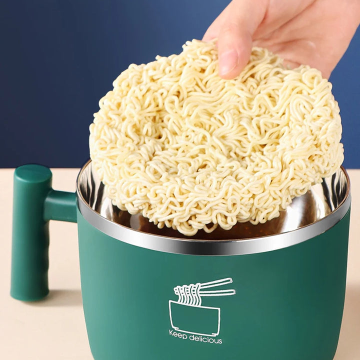 Stainless Steel Bowl With Lid For Instant Noodles Sealed And Portable Drain Bowl For Kitchen Utensils Instant Noodle Partner