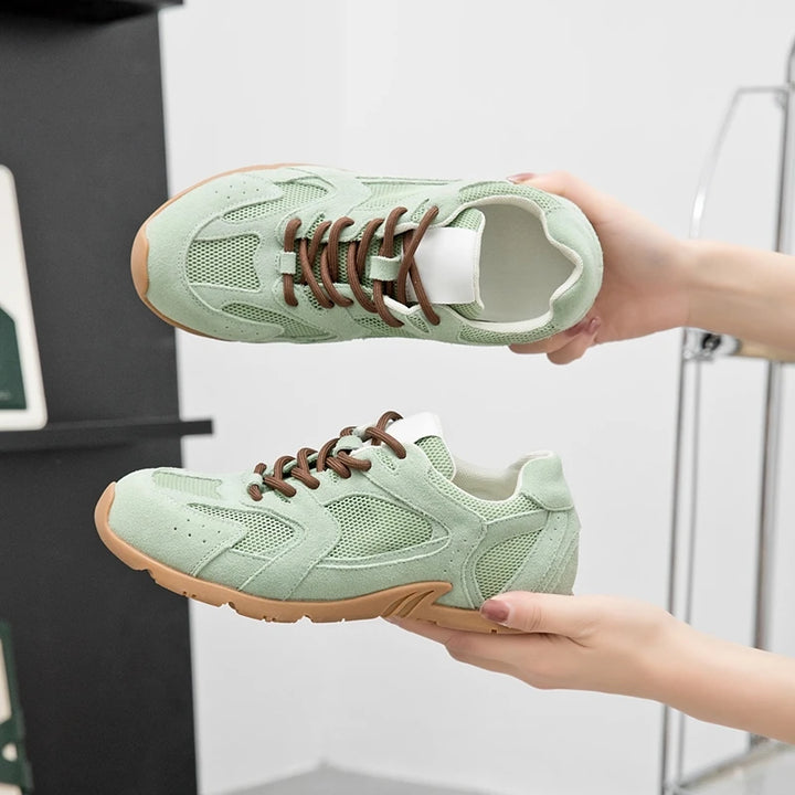 Women Sneakers Spring Summer Wear New Genuine Leather Retro Fashion Casual Flats Women Lace-up German Training Shoes Women
