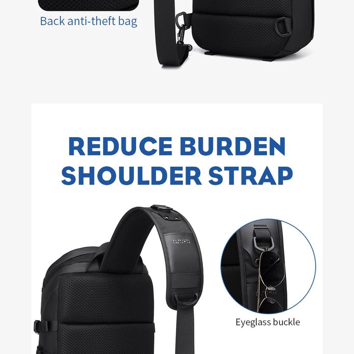 OZUKO Large Capacity Men Shoulder Bag Waterproof Sling Crossbody Bags for Man Short Trip Messenger Bag Fashion Quality Chest Bag