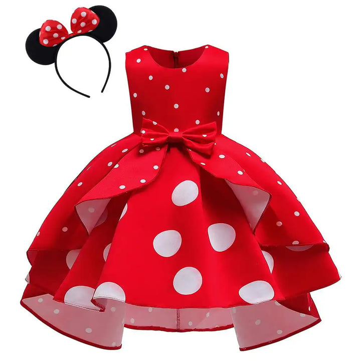 Girl Dresses Baby Girl Clothes Tutu Princess  Dress+Minnie Mouse Ear Headband Cosplay Halloween Birthday Party Fancy Costume