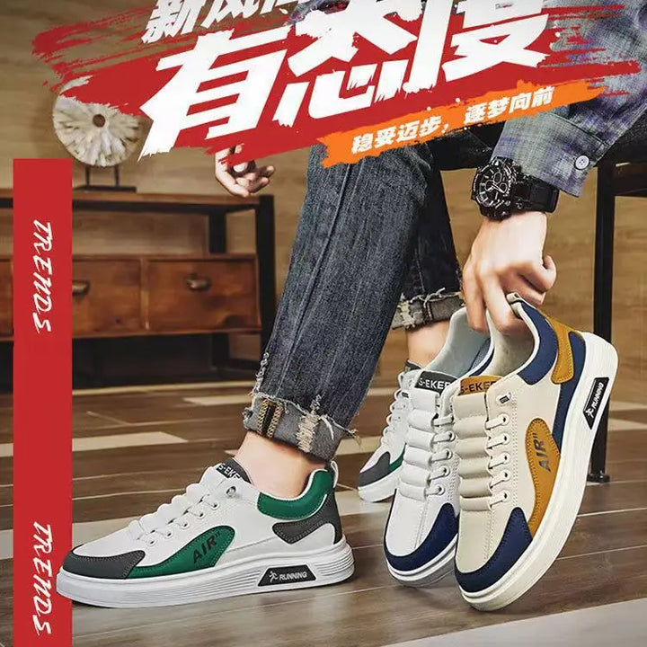 2025 new men's shoes with low top leather, fashionable and trendy running and sports, one foot men's casual shoes, trendy shoes