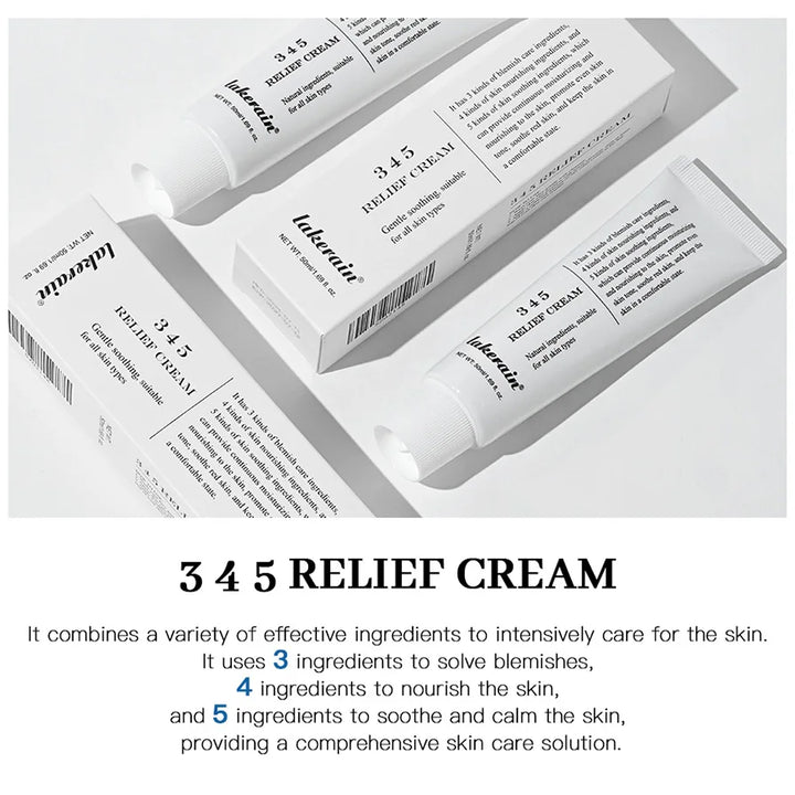 345 Relief Cream Comprehensive solution to skin problems Anti-sugar and antioxidant Brightening skin Improving acne marks Moistu