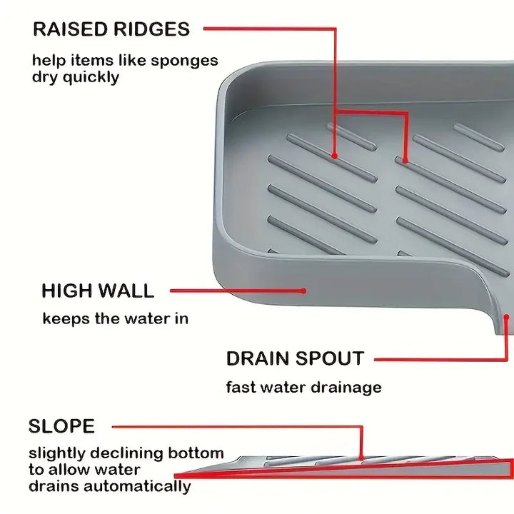 No More Messy Sinks!
This silicone faucet mat doubles as a drying tray for soap, sponges, and dispensers. Waterproof, non-slip, and perfect for keeping your countertop clean and splash-free. 🧼🚰
