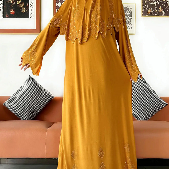 Two Piece Set Hijab Prayer Clothes Muslim Abaya Set Women Prayer Garment Dress Hijab Long Khimar Long Dress Sets Islamic Ramadan