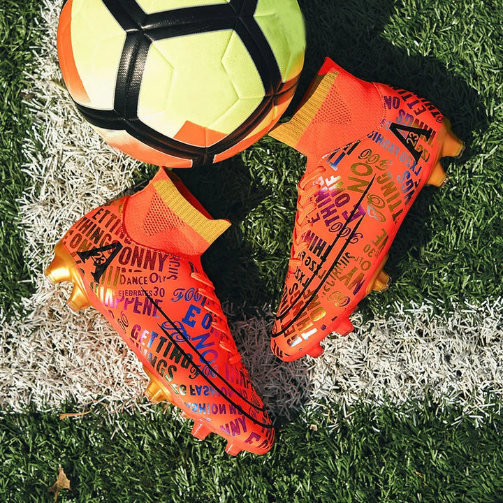 2025 New Hot Sale Football Boots Child Sneakers High Top AG Soccer Shoes Boys Outdoor Grass Training Shoes For Kids chuteiras de