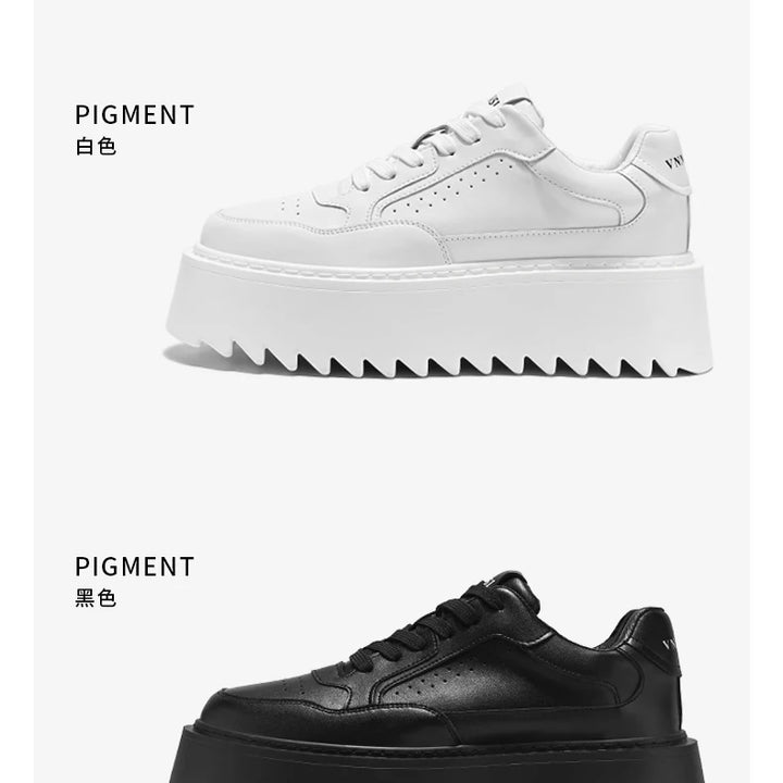 Small White Shoes, Men's New Increase Platform Shoes 2025 Spring Retro Trend Platform Shoes