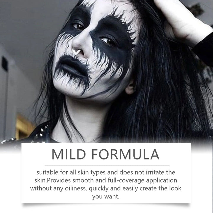 Halloween Party Liquid Face and Body Paint Black White High Coverage Long Lasting Color Vampire Makeup DIY for Paint Party 120ml