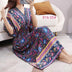 V-neck Large Skirt Hem Casual Sweet Long Dress Bat Sleeves Elastic Waist Bohemian Print Floral Elegant .