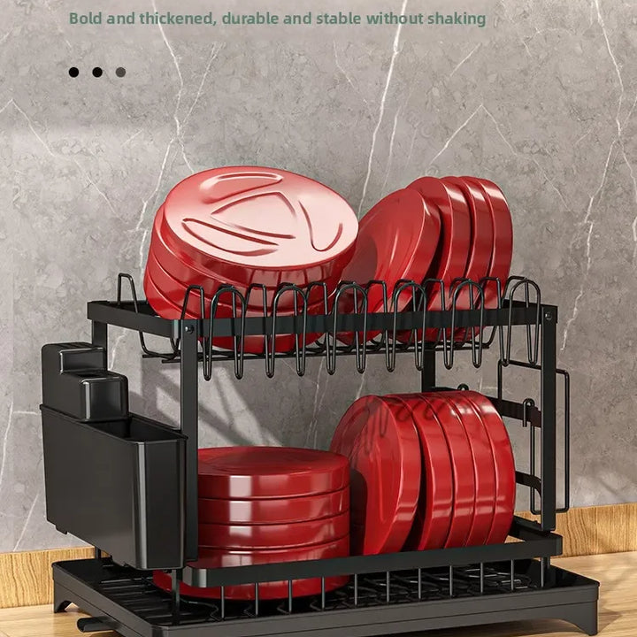 Kitchen utensil drain pipe drain storage rack countertop utensil drain, chopstick storage rack with cup holder