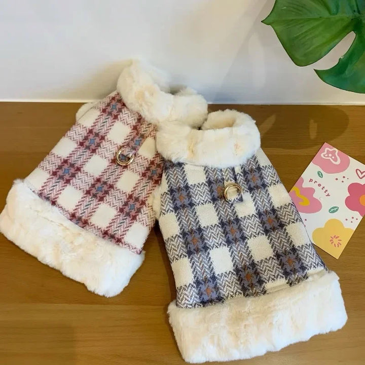 Fur Collar Dogs Coat Winter Warm Dog Jacket Pet Clothes for Small Medium Dogs Traction Dog Jacket Coat Teddy Bichon Pet Clothes
