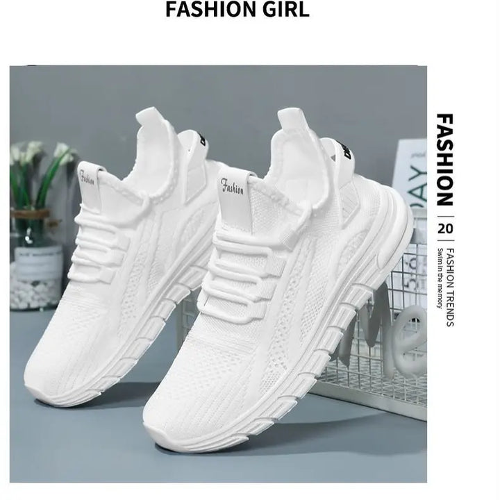 Women Casual Sneakers Lace-up Gym Vulcanized Shoes White Female Footwear Fashion Breathable Walking Mesh Flat Shoes Trainers