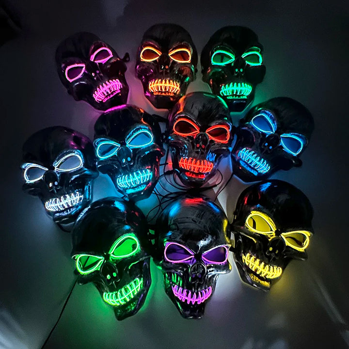 Adults Black Pirate Hats with Skull Pattern Halloween Cosplay Props Parties Caribbean Pirate Costume Hats LED Glowing Party Hat