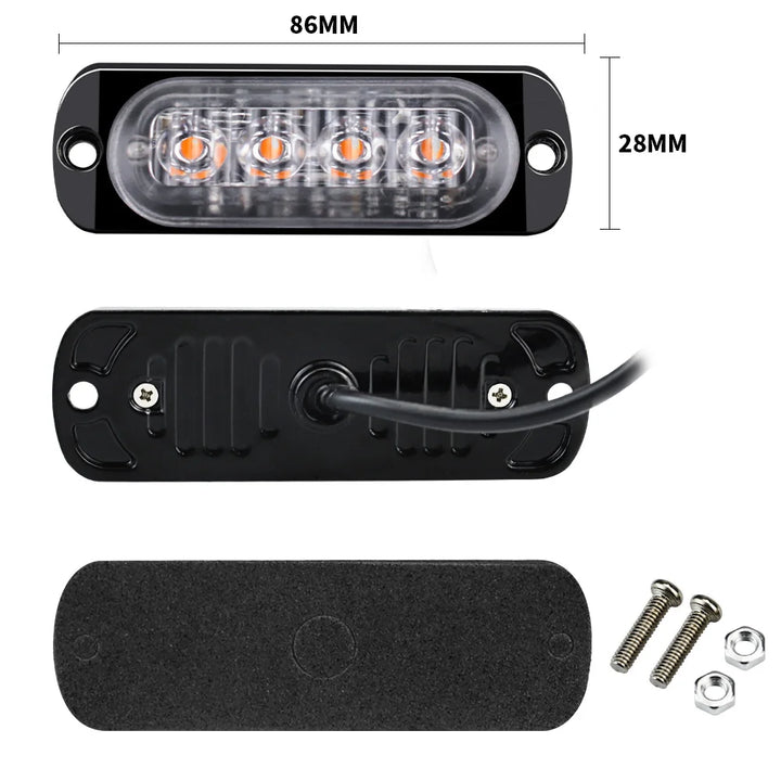 Stay Safe. Be Seen.
🚨 4x LED Amber Warning Lights – Ideal for cars, trucks, trailers & more.
💡 Super-bright 4LED design for max visibility.
🔧 Easy install | 12V–24V | Weatherproof & durable.
Perfect for roadside emergencies or professional use.