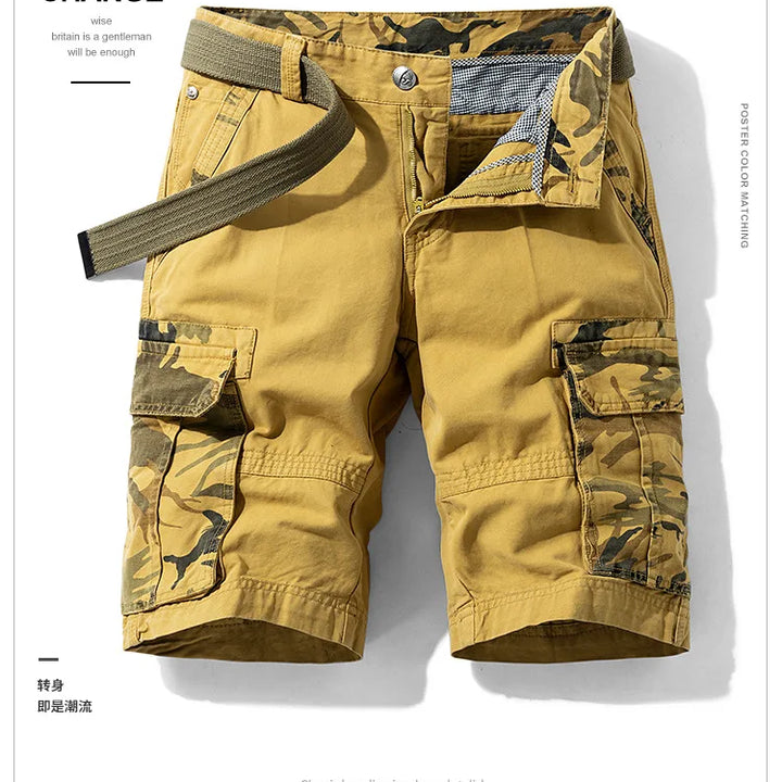 Summer Fashion Tooling Shorts for Men Casual Loose Cargo Shorts Outdoor Sport Pants Men Versatile Straight Cotton Short Trousers