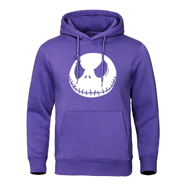 Halloween Cute Big Mouth Head Printing Hoodie Men Oversize Loose Hoody Fashion Casual Streetwear Pullover Fleece Sweatshirt Man