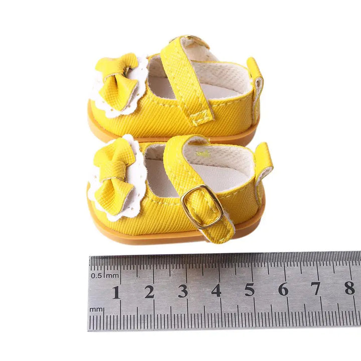 Kids Toy DIY Doll 14 Inches Cotton Doll 5.5cm Handmade Boots Mini Bow Shoes Doll Casual Shoes Doll Leather Shoes Doll Shoes