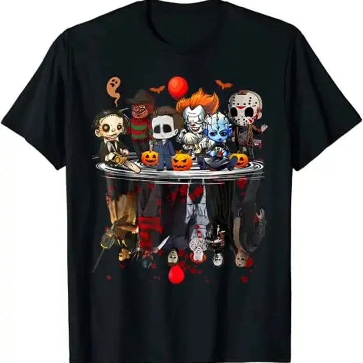 Horror Movies Character Halloween Costume T-Shirt Gifts Gothic Style Graphic Men Women Tees Top Casual Pure Cotton Short Sleeve