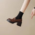 Women's Dress Shoes Fashion Retro Spring Autumn Women Mary Jane Shoes Causal Versatile Lolita Ladies High Heels Leather Shoes