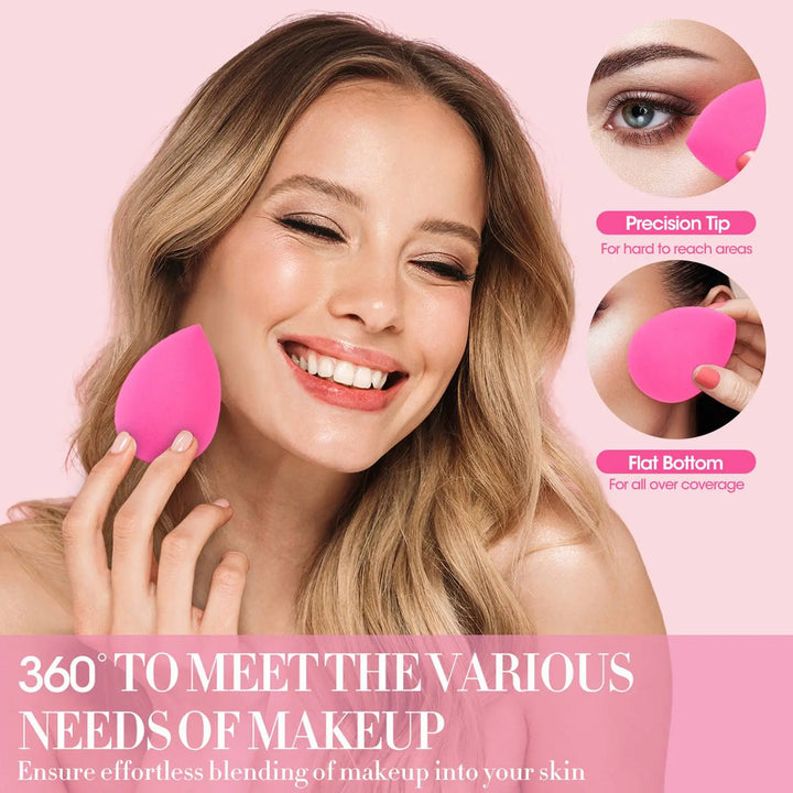 6Pcs Makeup Egg Sponge Fine Tip Flat Bottom Even Application High Resilience Beauty Egg