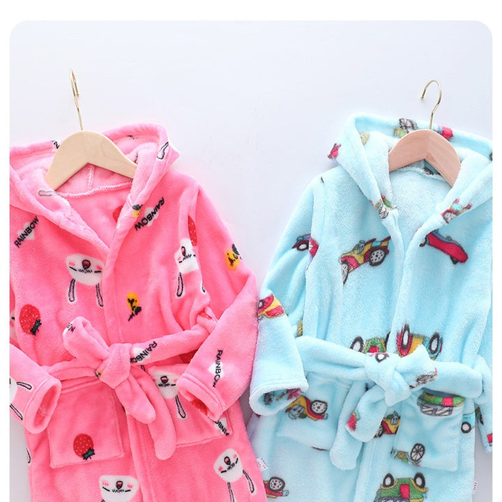 Autumn and Winter Thick Warm Anti-Kicking Blanket Hooded Home Pajamas