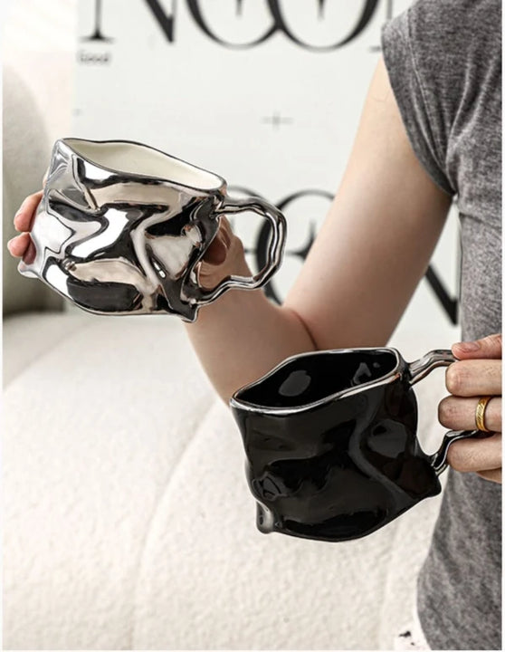 Irregular Ceramic Mugs Creative Coffee Cups Couple's Home Cups Ceramic Mugs Living Room Drinking Utensils Ceramic Mugs Gifts