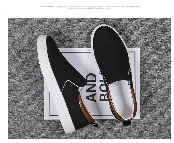 New Casual  Sneaker Canvas Boys Fashion Slip-on Vulcanized Flat