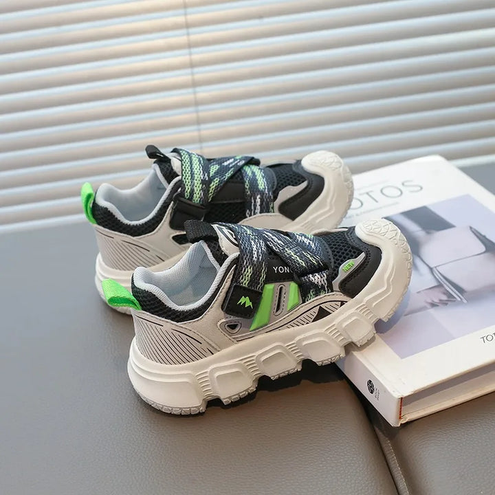 Kids Casual Sneakers for Boys Girls 2025 Autumn New Toddler Colorblock Versatile Sneakers Breathable Soft Sole School Footwear