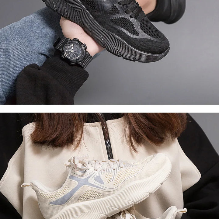 Sports Sneakers for Women Versatile Thick Soled Casual Breathable Running Shoes Soft Sole Slip-Resistant for Everyday Use