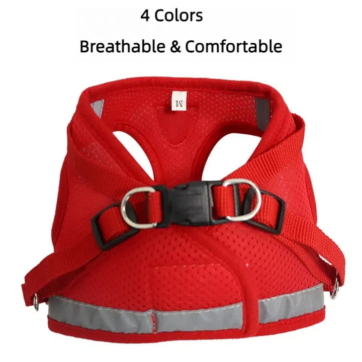 Dog Harness Lead Leash Set Adjustable Reflective Escape Proof Pet Mesh Vest Harness Puppy Dog Collar Small Dog Cat Pet Supplies