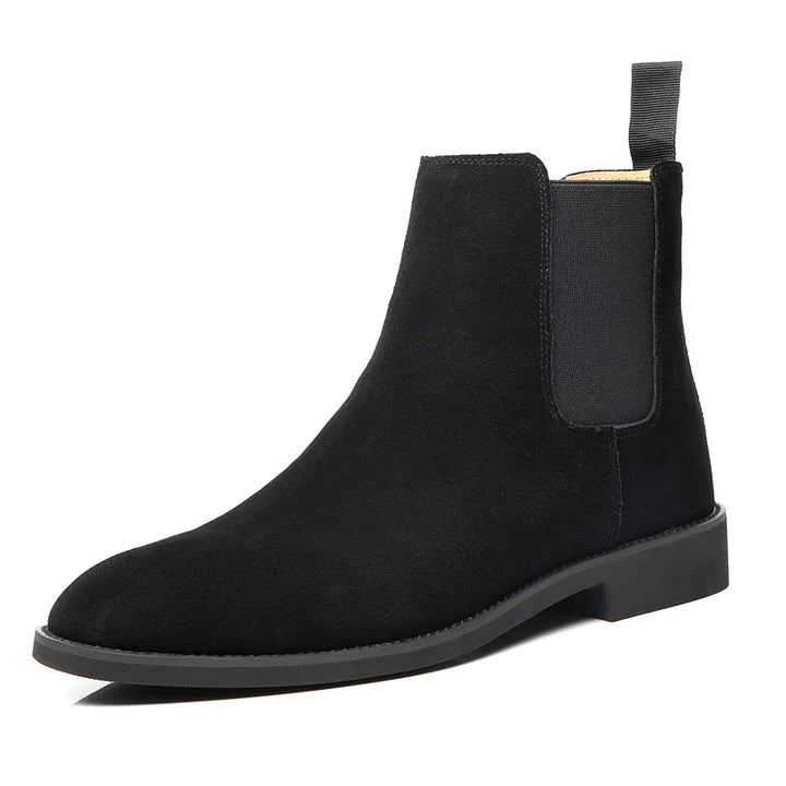 Man Retro Suede Genuine Leather Chelsea Boots Men Fashion Short Ankle Boot Casual British Style High-Top Shoes