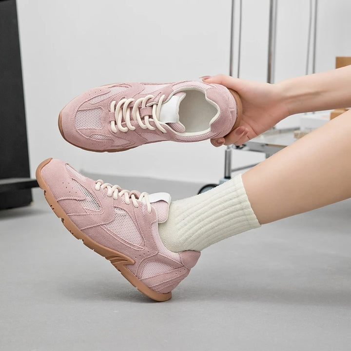 Women Sneakers Spring Summer Wear New Genuine Leather Retro Fashion Casual Flats Women Lace-up German Training Shoes Women