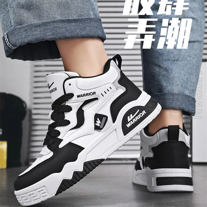New Four Seasons Men's Sneakers Men's Comfortable Platform Shoes  Trend Lace-up Vulcanized Shoes White Casual Sneakers 5