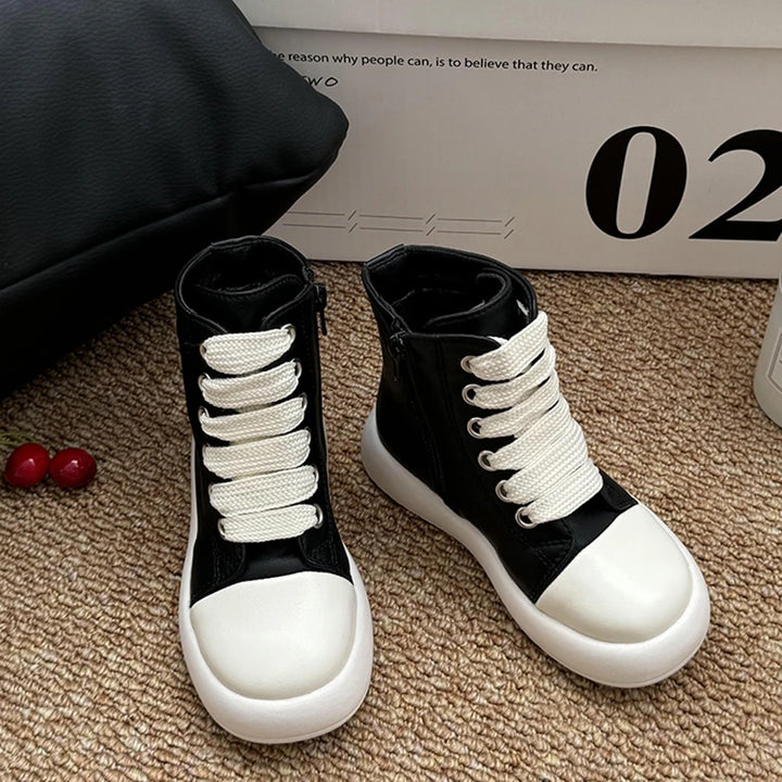 Children's Boots Autumn and Winter New Korean Style Short Boots for Boys and Girls Waterproof Mid-Calf Baby Girl Leather Boots Fashionable Brand Shoes