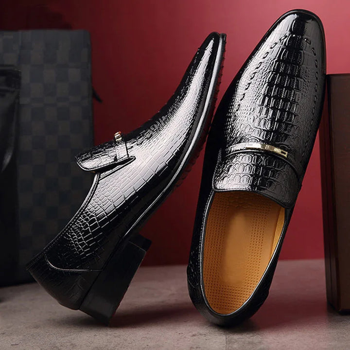 Mens PU Luxury Crocodile Pattern Men Business Dress Shoes Leather Casual Social Shoe Male Wedding Footwear Zapatos Hombre