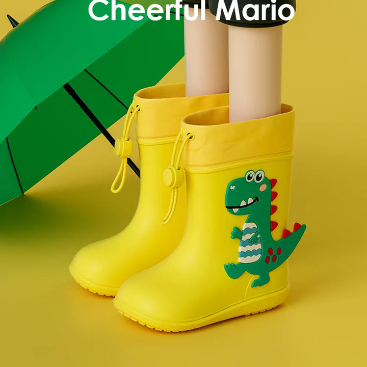 Kids Girl Boy Rain Boots Waterproof Toddler Rainboots Children's Shoes Rubber Boots Kids Baby Cartoon Dinosaur Water Shoes Boots