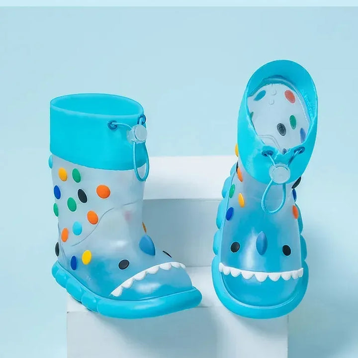 Anti-Slippery Rain Boots Kids Fashion Casual Waterproof Boys Girls Print Cartoon Children PVC Soft Soles Shoes 2025 Summer