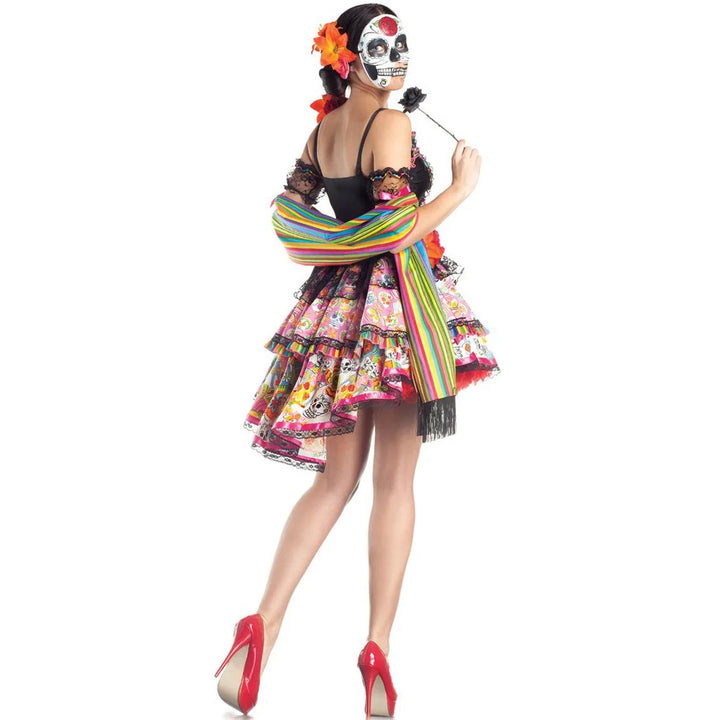 Beautifully Macabre!
A striking skull and flower design brings gothic elegance to Halloween, Day of the Dead, or cosplay events. Perfect mix of spooky and stunning.
💀 Includes: Skull bride dress + accessories
🎃 Occasions: Halloween, Day of the Dead 💀