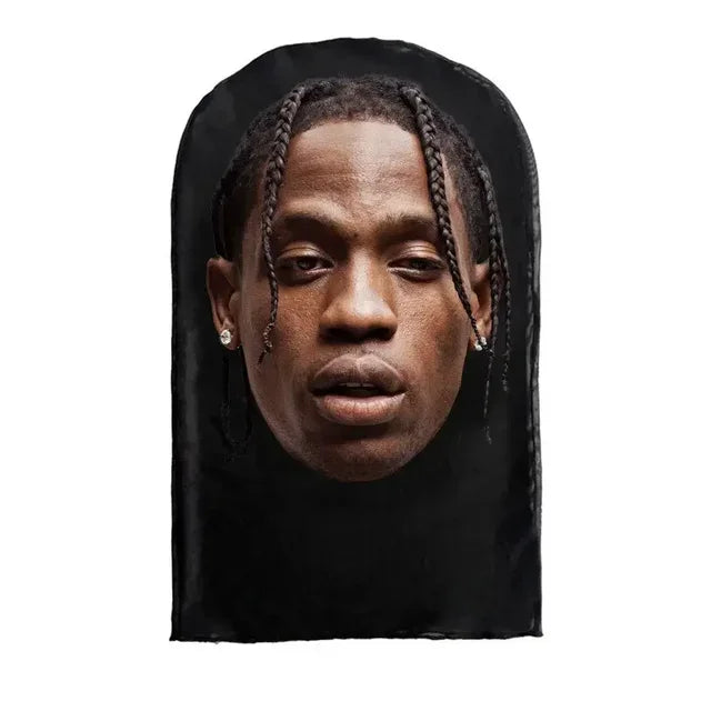 Halloween Cosplay Headwear Fashion Hip Hop Hood Hat Headgear 3D Full Face Mask Elastic Mesh Celebrity Face Mask for Party