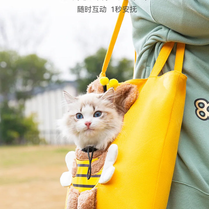 Pet Canvas travel Bag  Shoulder outdoor carrier Bag Cats and Dogs Tote Bag Small Pet Carrier Bag Fashionable Breathable