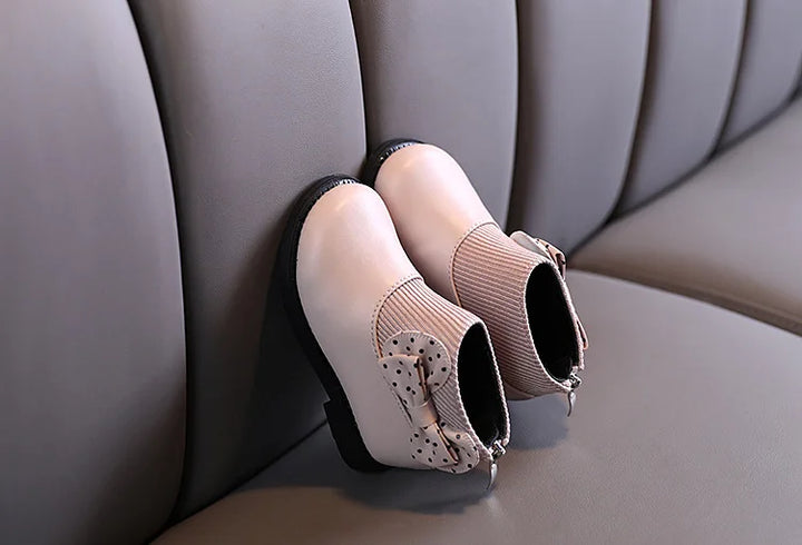 ботинки Kid Shoe Kid Plush Fashion Boots 2023 New Soft Leather Boot Versatile Ankle Boot Soft Soled Girl Boots Kids Cotton Boots