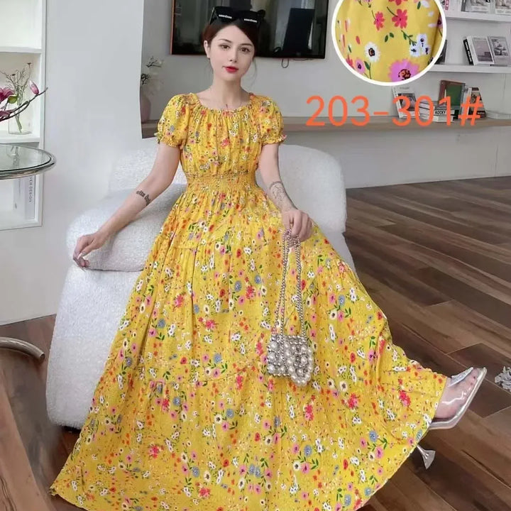 Vestidos Para Mujer Maxi Long Dress native stamps Bohemian Boho Cotton Floral Vintage casual.