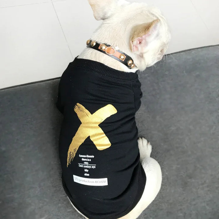 Pet Clothes  Dog Clothes Parent-child Wear Spring and Autumn Korean Version Printing Pure Cotton Two Colors Seven Sizes