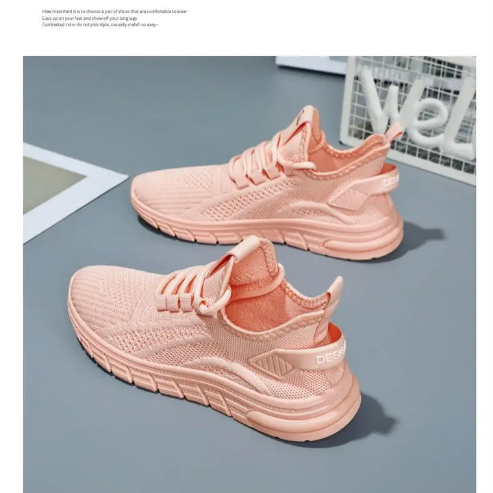 Women Casual Sneakers Lace-up Gym Vulcanized Shoes White Female Footwear Fashion Breathable Walking Mesh Flat Shoes Trainers