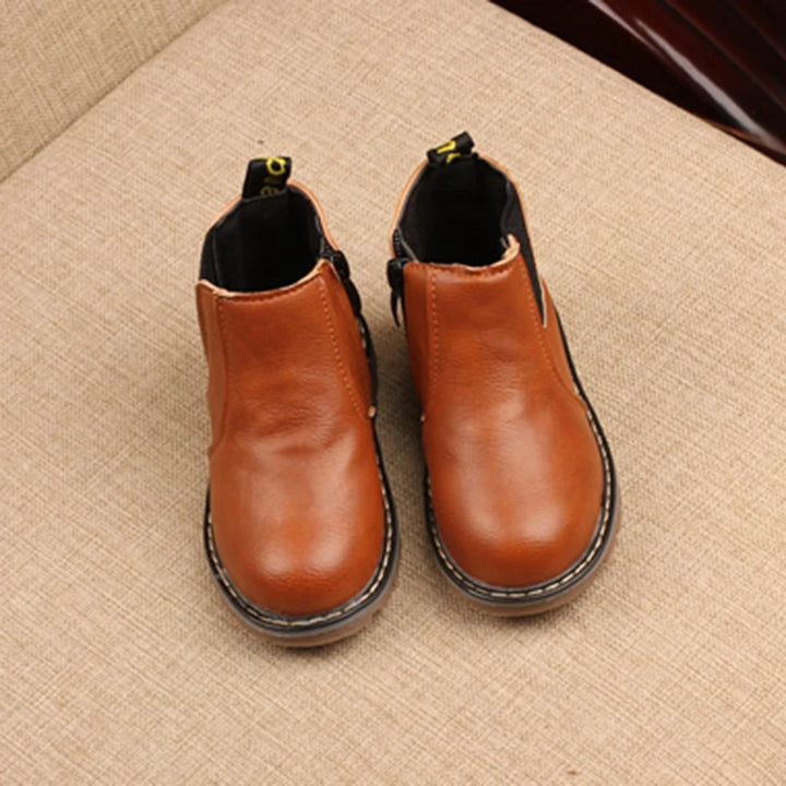 Retro Style Children Boots 2023 Autumn Winter Fashion Kids Solid Casual Cotton Shoes for Toddler Boys Girls Leather Boots