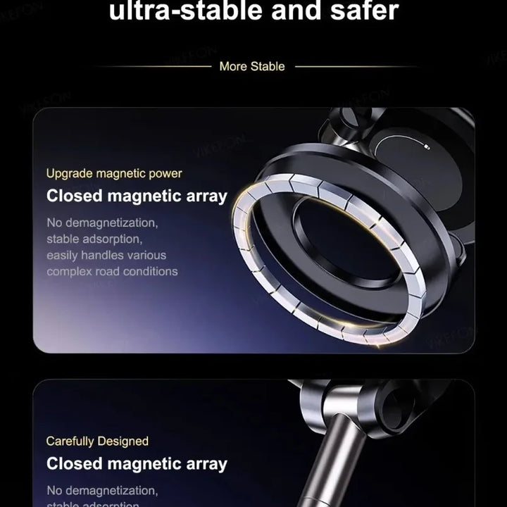 Magnetic Car Phone Holder 360° Rotation Folding With Vacuum Suction Cup For iPhone 12-16 Series Car/Gym/Driving Phone Holder