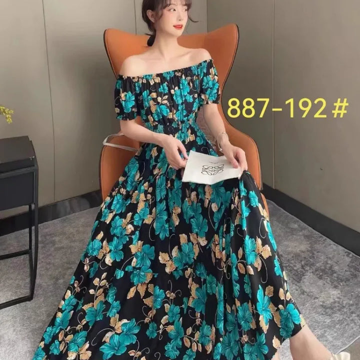 Vestidos Para Mujer Maxi Long Dress native stamps Bohemian Boho Cotton Floral Vintage casual.