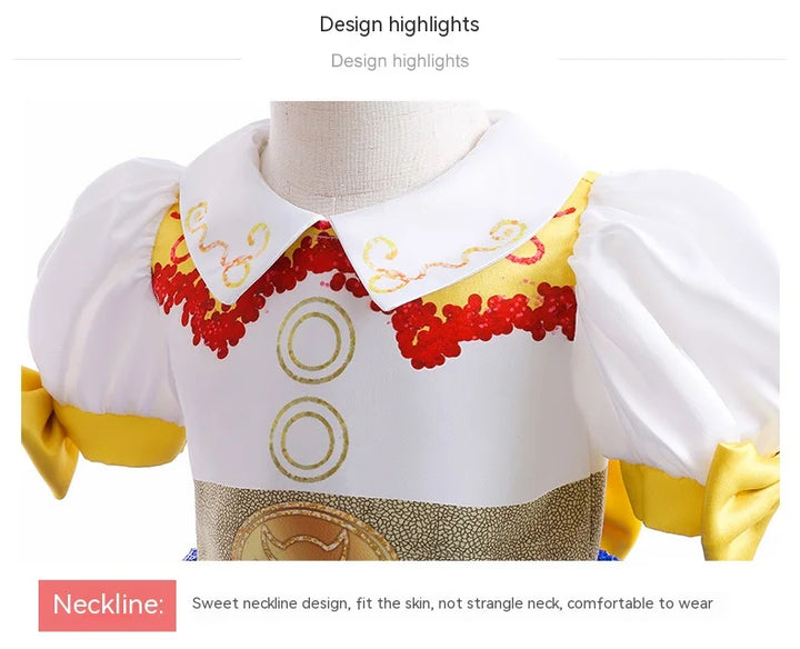 Halloween Boys Girls Children Bow Tie Ballet Skirt Denim Scarf Vest Clothes Princess Dress Toy Cartoon Role Playing Set Clothing