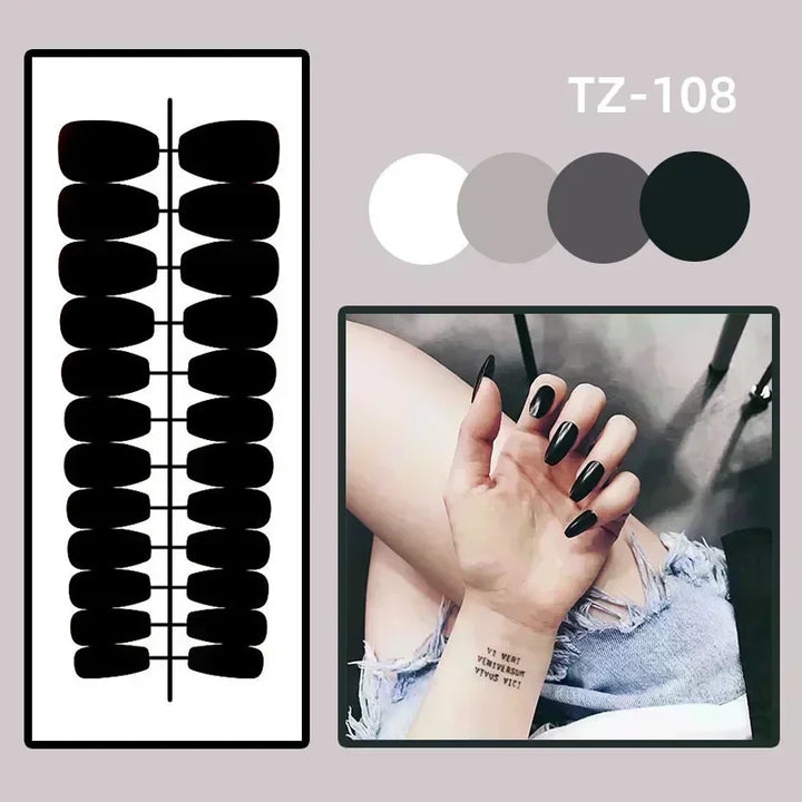 24Pcs Halloween Ballet False Nails with Jelly Blood Droplet Shading Design Coffin Press on Nails Mysterious Atmosphere Fake Nail