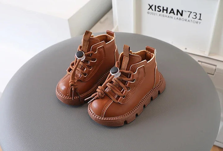 Boys Boots Kids Ankle Boots 2025 Autumn Winter New Toddlers Children Fashion Boots for Little Boy Girl Lace-up Soft Rubber